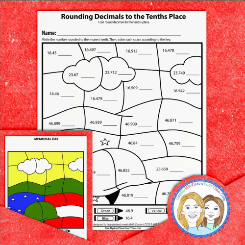 5th Grade - Rounding Worksheets | Rounding Decimals | Color by Number ...