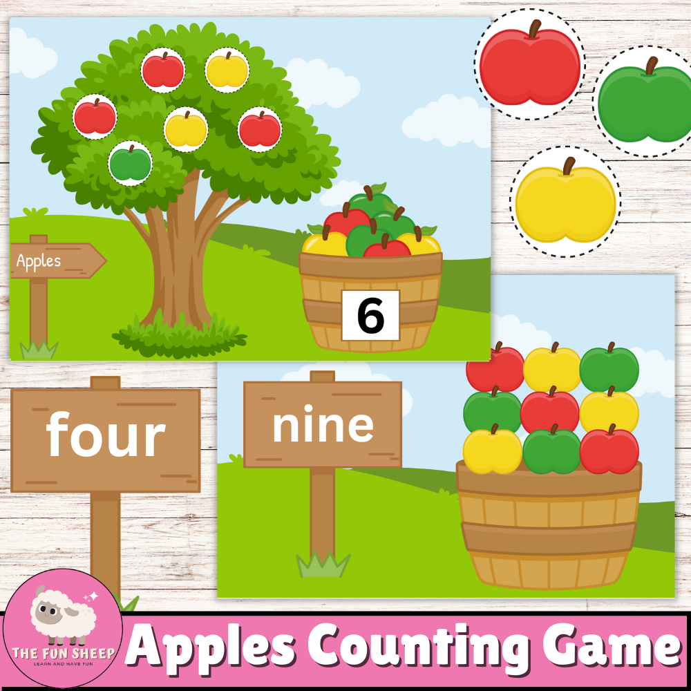 Apples Counting Game | Counting Apples Autumn Printable - Apple Number Matching