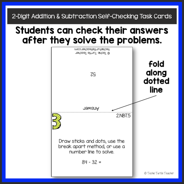 Math Review Task Cards - 2-Digit Addition & Subtraction | Made By Teachers