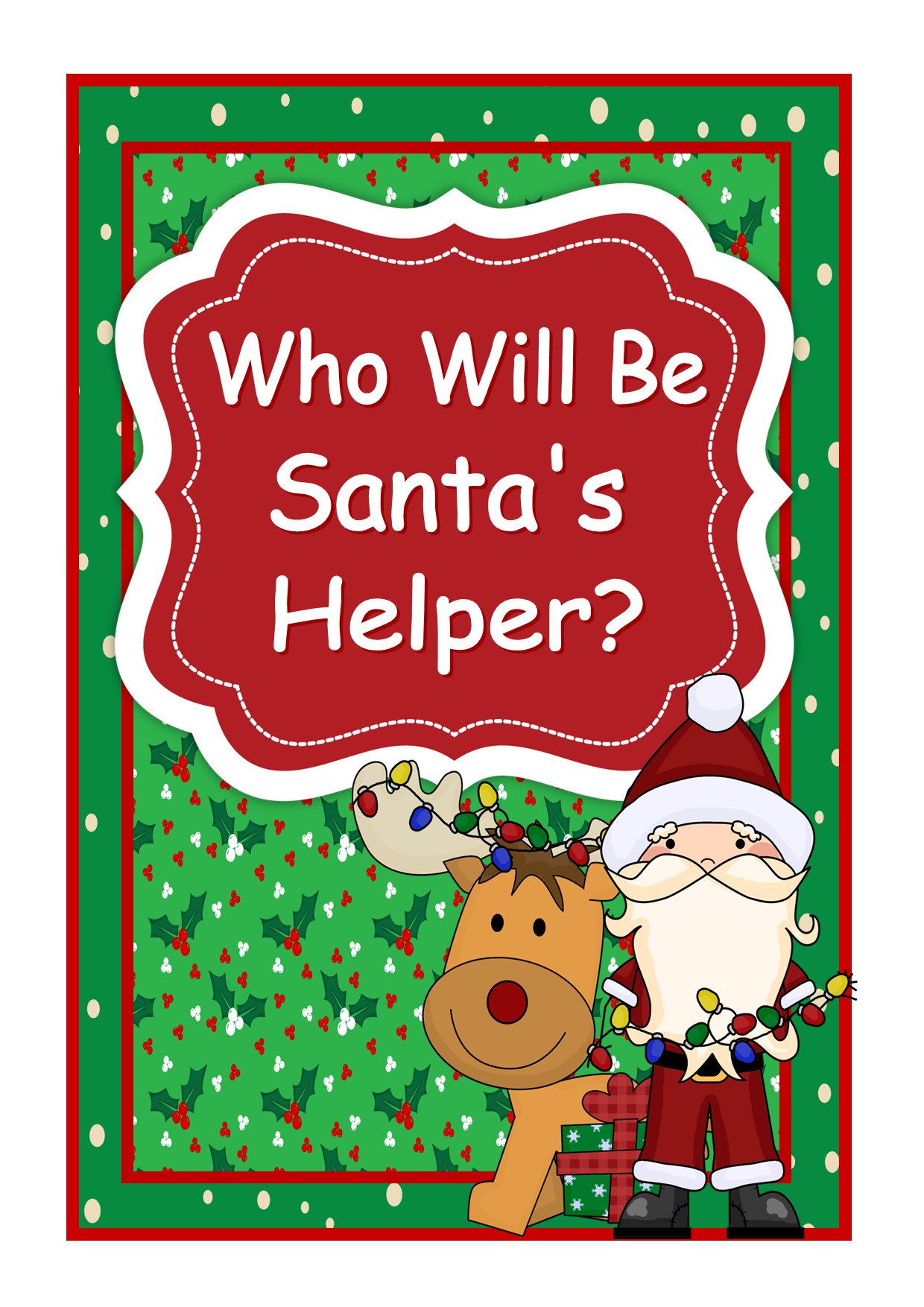 Who Will Be Santa's Helper? Writing Activity