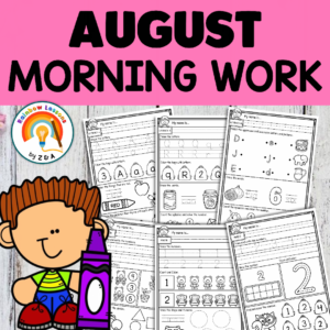 Kindergarten Morning Work August | Back to School Activities | Literacy and Math
