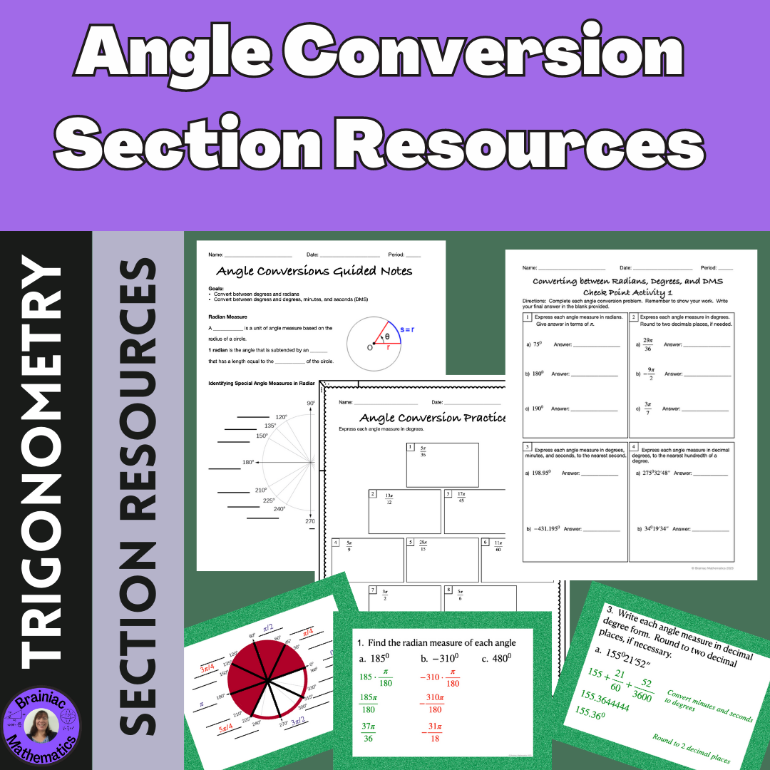 Converting between Radians, Degree, and DMS Section Resources