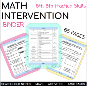 Middle School Math Intervention Basic Fraction Skills Bundle