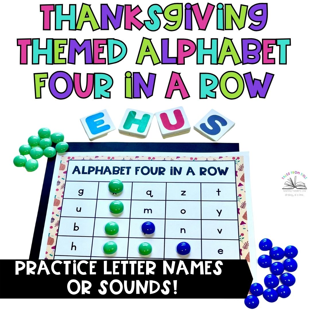 Thanksgiving Letter Identification & Sounds Four in a Row Game