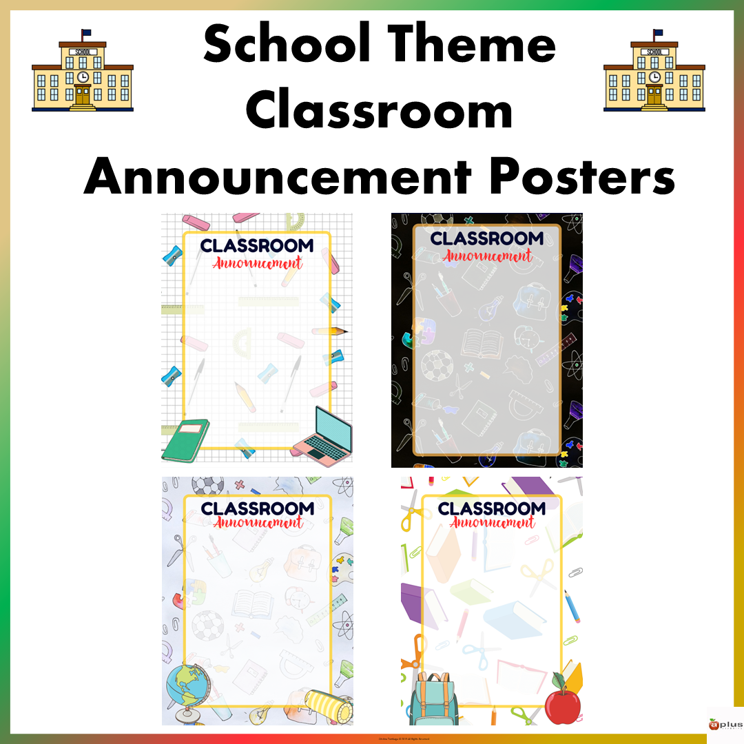 Back To School Theme Classroom Announcement Posters
