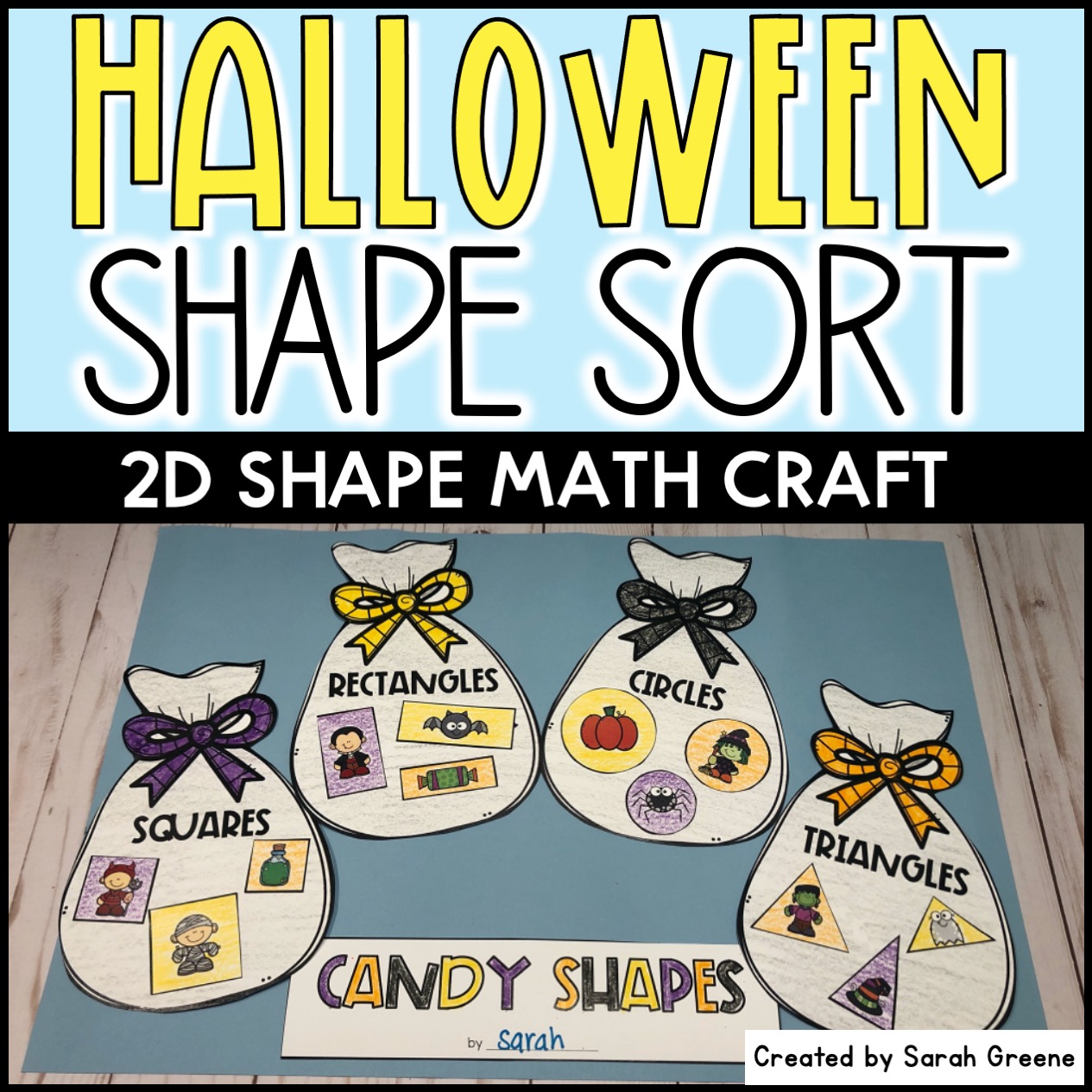 Halloween 2D Shape Sort Math Craft