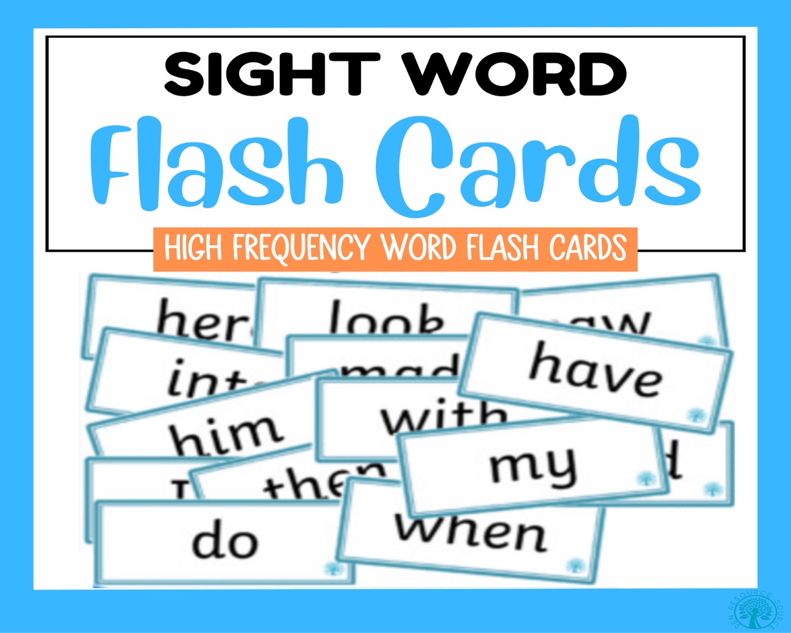 First 100 high frequency words flash cards