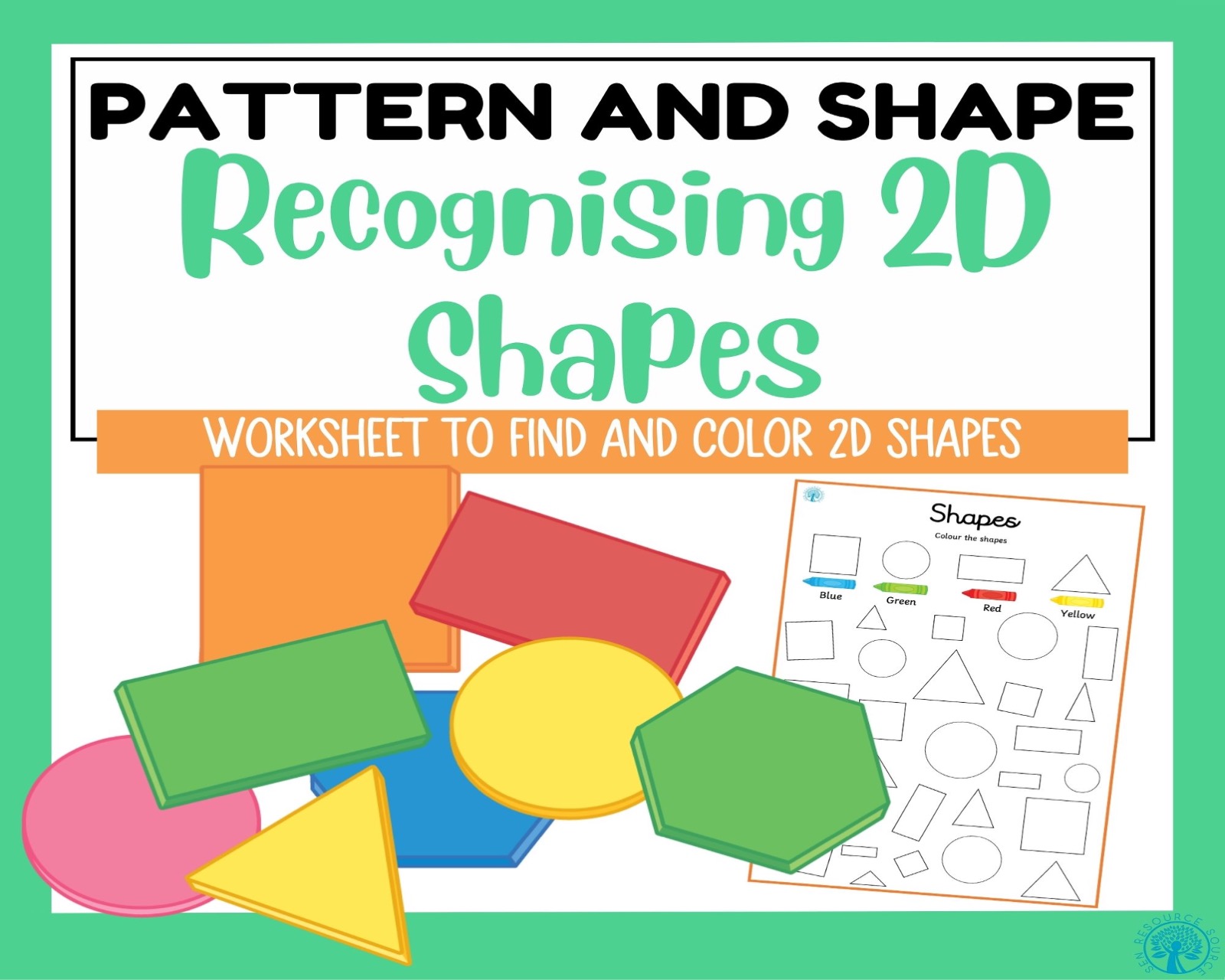2D Shapes Find and Color
