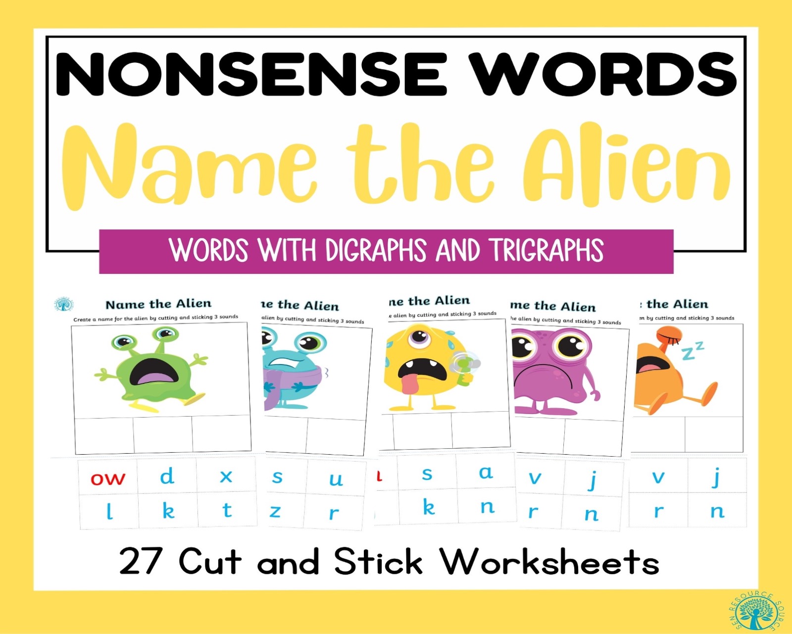 Nonsense Words - Name the Alien with digraphs and trigraphs