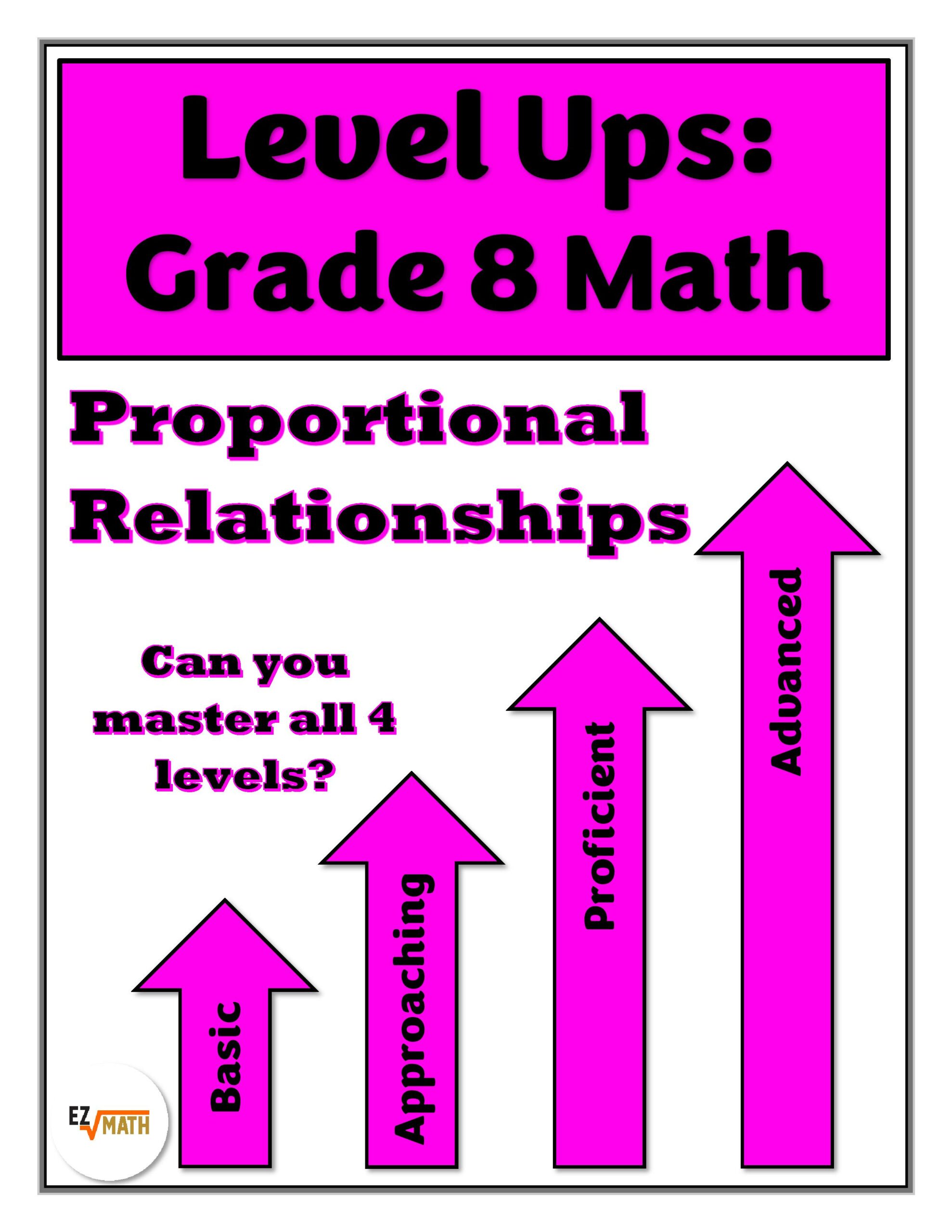 Level Ups: 8th Grade Proportional Relationships