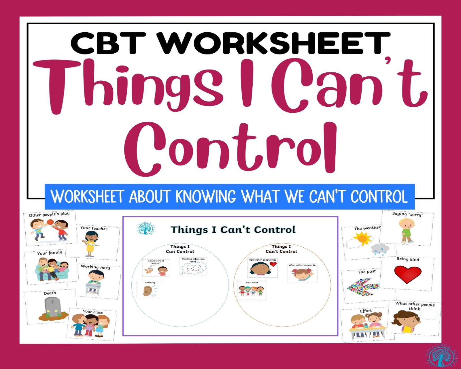 Things I can and cannot control worksheet