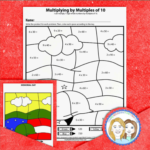 3rd Grade Color by Number | Multiplication | Division | Time | Shapes ...