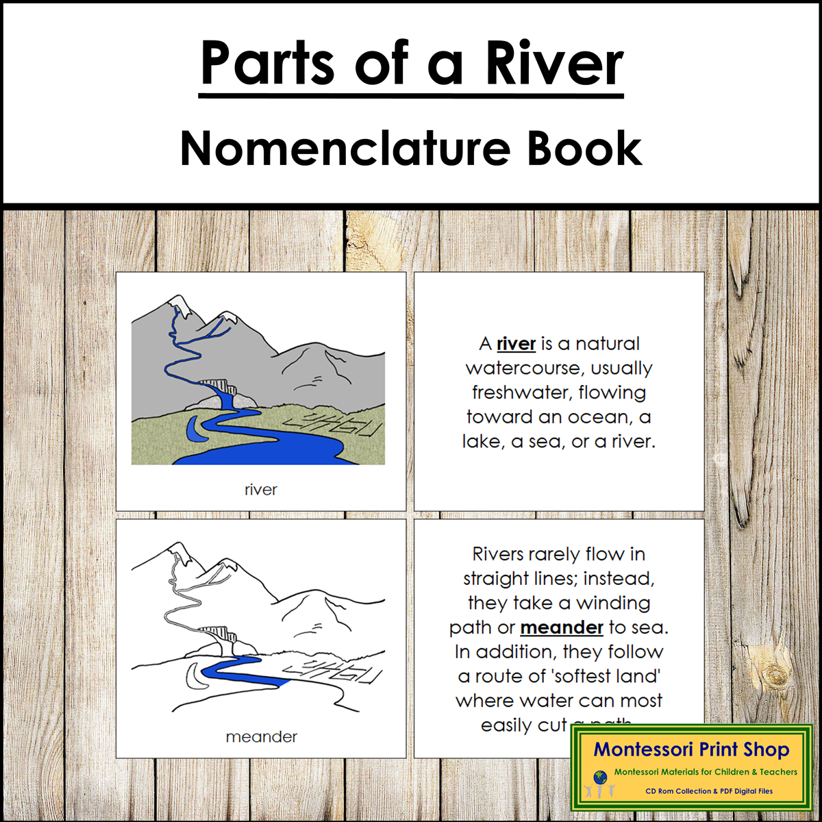 Parts of a River Book - Montessori Nomenclature
