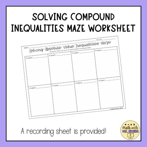 Solving Compound Inequalities Maze Worksheet - Made By Teachers