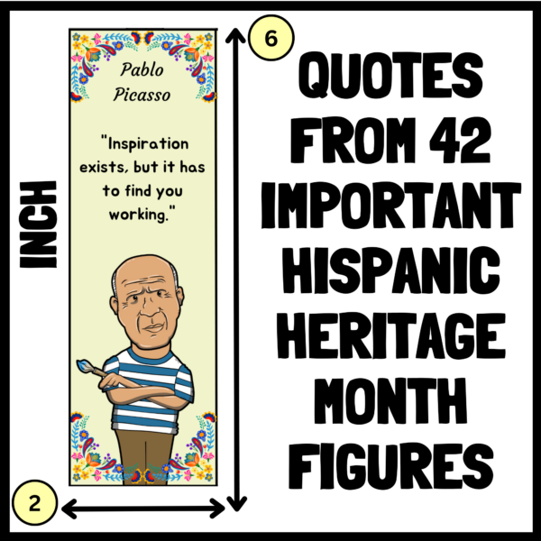 Inspiring Quotes from 42 Figures Icons Bookmarks | Hispanic heritage ...