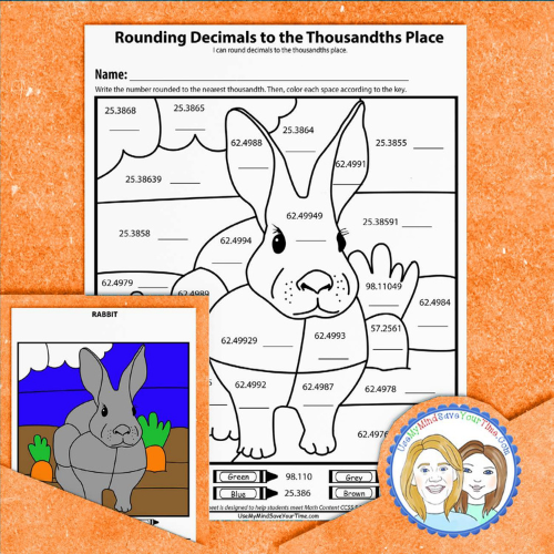 5th Grade - Rounding Decimals Worksheets | Create Your Own Color by ...
