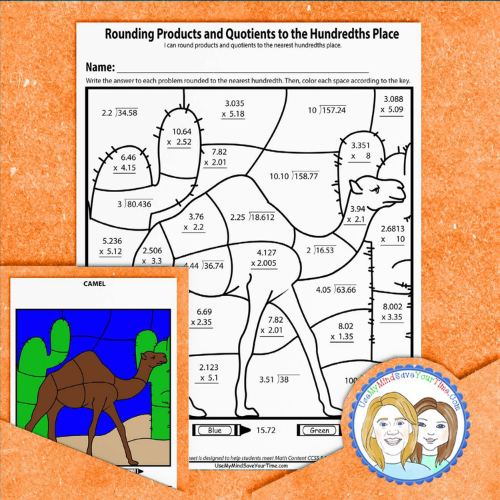 5th Grade - Rounding Decimals Worksheets | Create Your Own Color by ...
