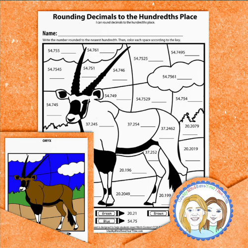 5th Grade - Rounding Decimals Worksheets | Create Your Own Color by ...