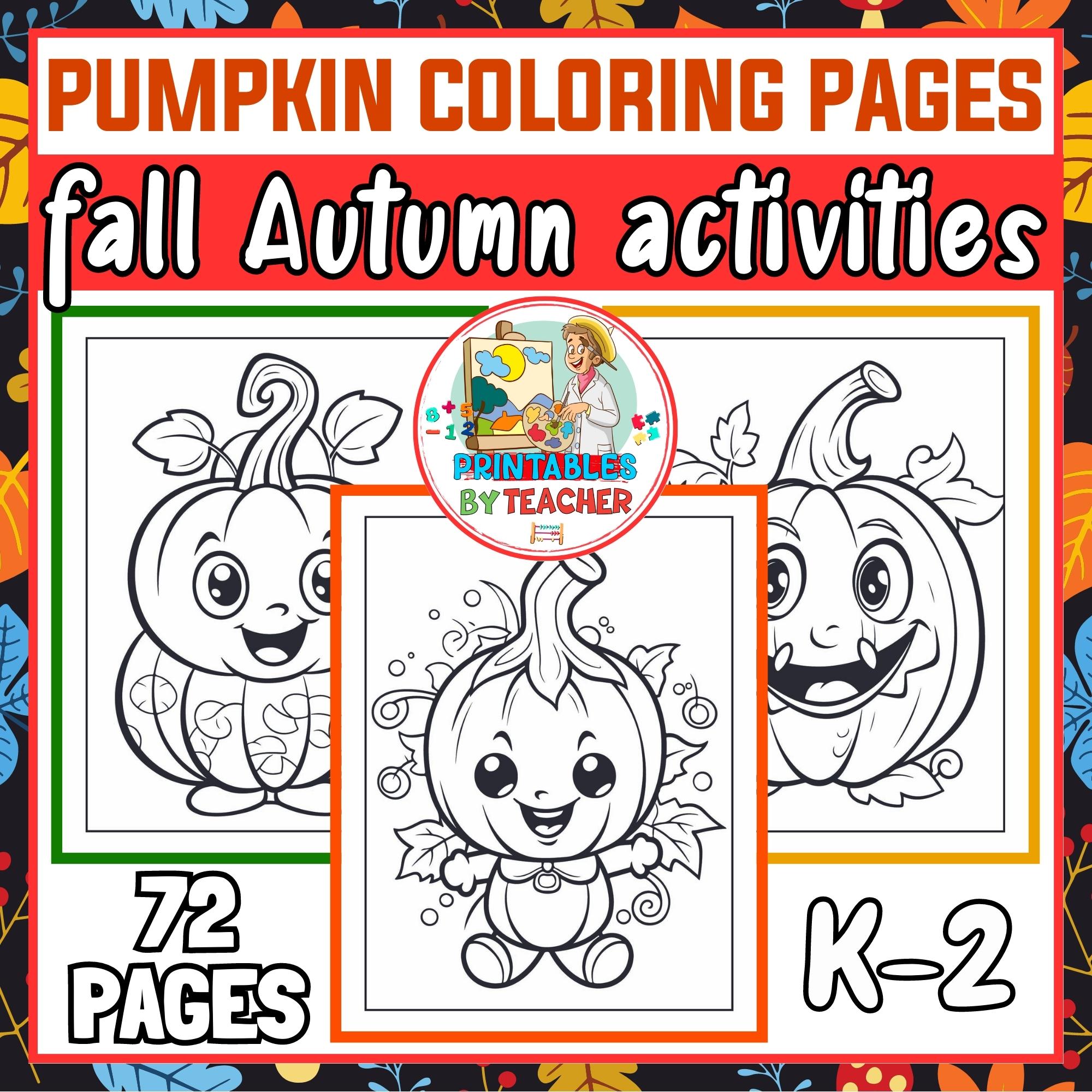 Fall Pumpkin Coloring Pages | Autumn Coloring Sheets | back to school worksheets