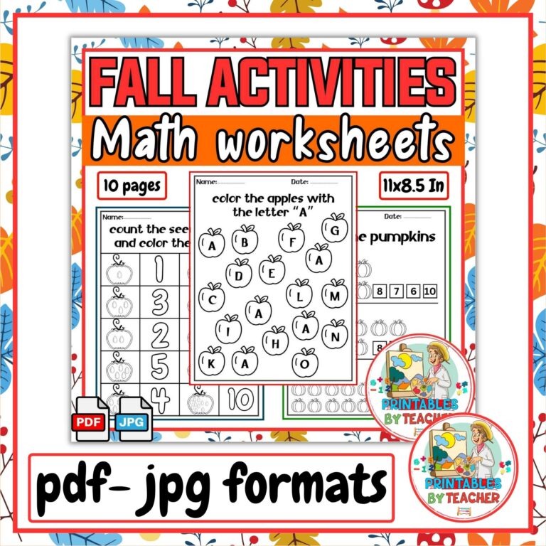 Fall Printable Class Work Fall Autumn activities - classroom management - Decoration | Full ...
