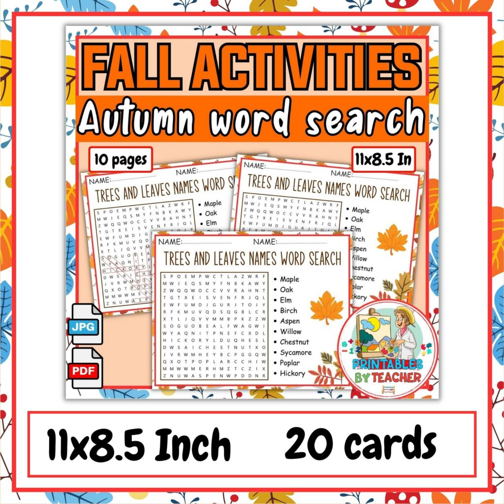 Fall Printable Class Work Fall Autumn activities - classroom management - Decoration | Full ...