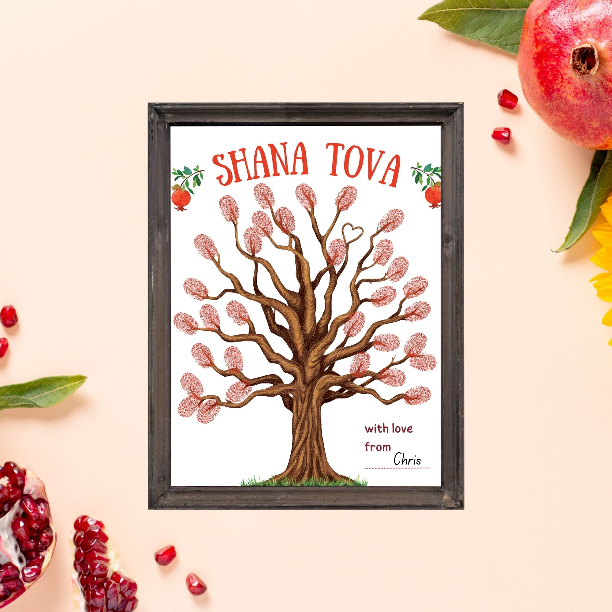 Rosh Hashanah Fingerprint Craft | Jewish Holiday Fingerprint Card