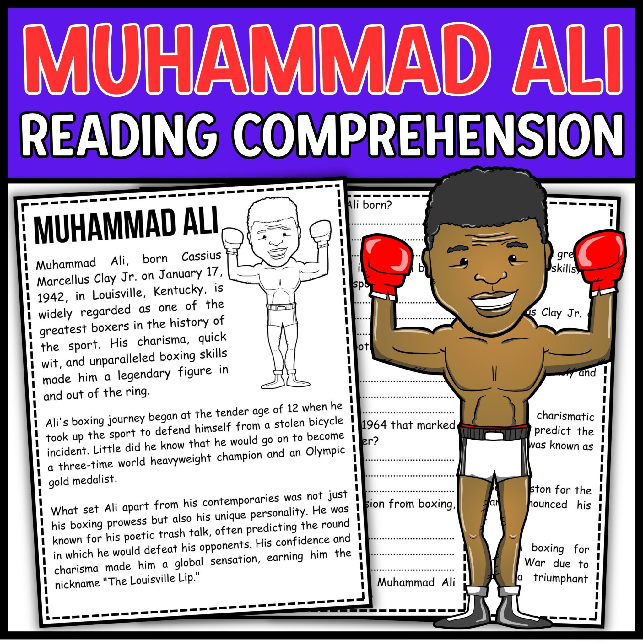 Muhammad Ali Reading Comprehension Passage and Questions | Made By Teachers