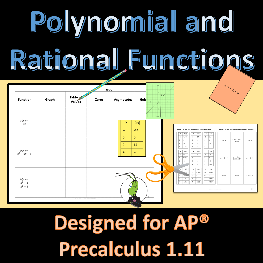 Equivalent Representations AP® Precalculus 1.11 Activity Cut and Paste