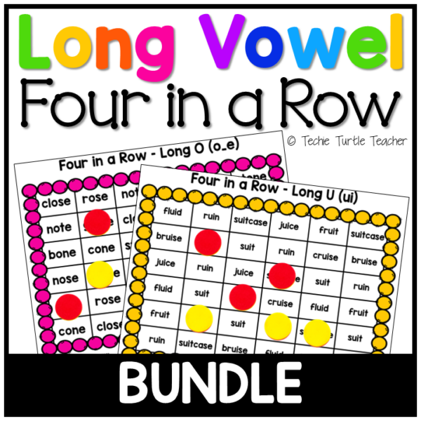 Phonics Game: Long Vowels Four in a Row Bundle - Fluency & Decoding ...