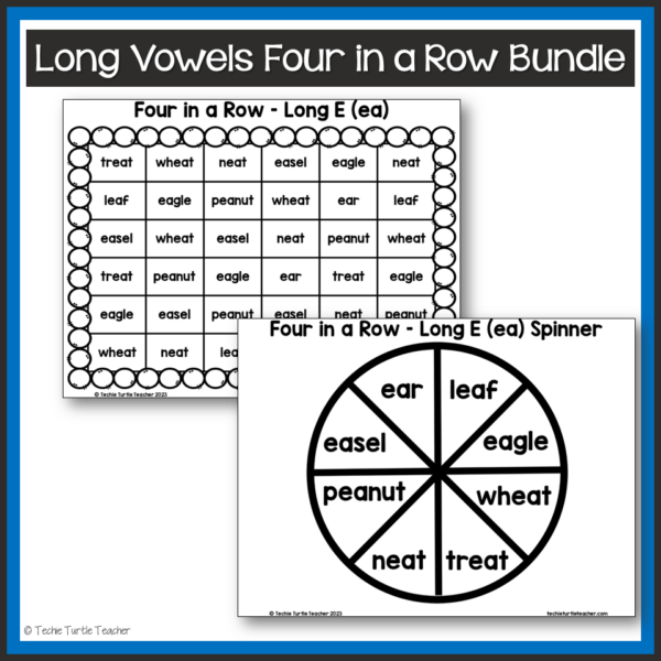 Phonics Game: Long Vowels Four in a Row Bundle - Fluency & Decoding ...