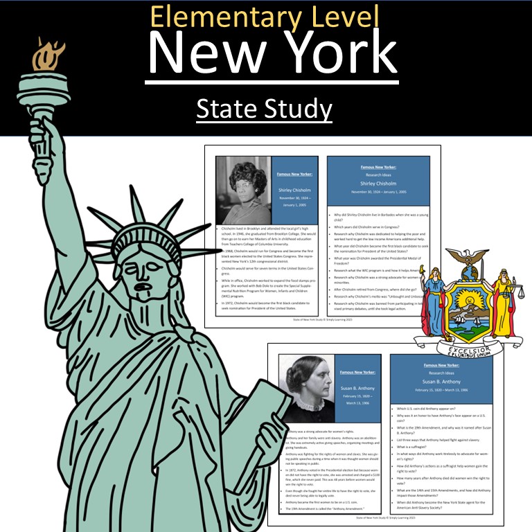 New York State Research Cards Elementary Montessori Homeschool