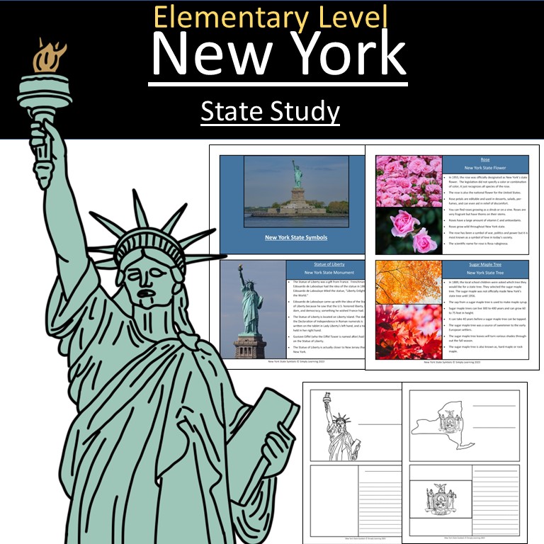 New York State Symbols Booklet Elementary Montessori Homeschool