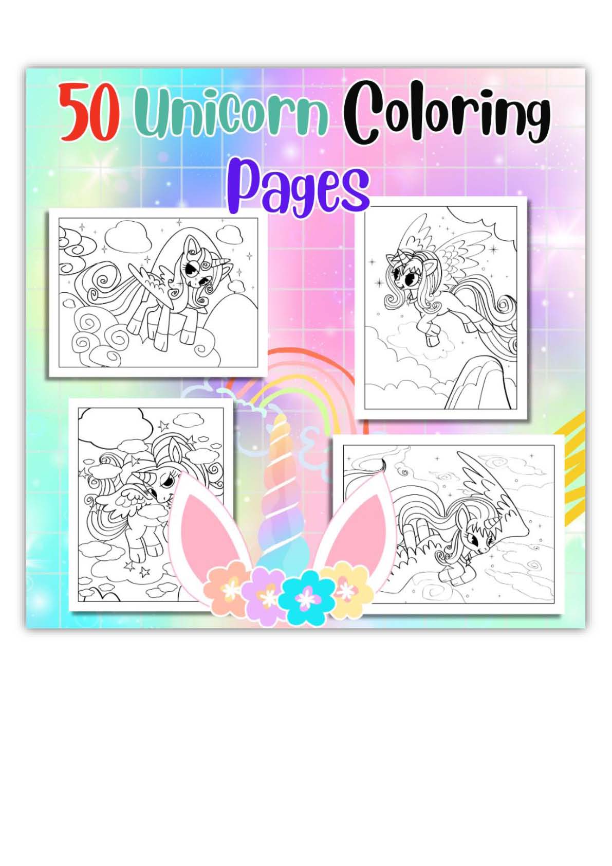Cute 50 Unicorn Coloring Pages for kids