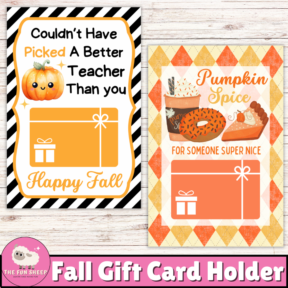 Fall Gift Card Holder | Pumpkin Spice Coffee Gift Card Holder Teacher Appreciation