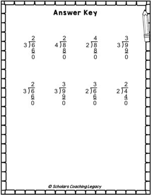 Division with 1 Digits Divisor, 1 Quotient & 1 Dividend without ...