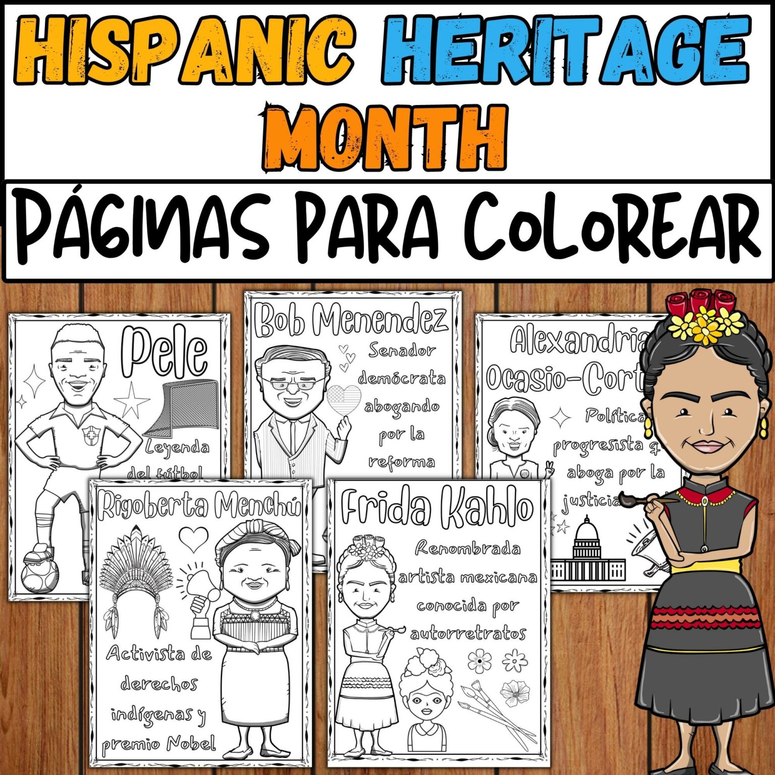 SPANISH Hispanic Heritage Month Coloring Pages | El Mes de la Herencia ...
