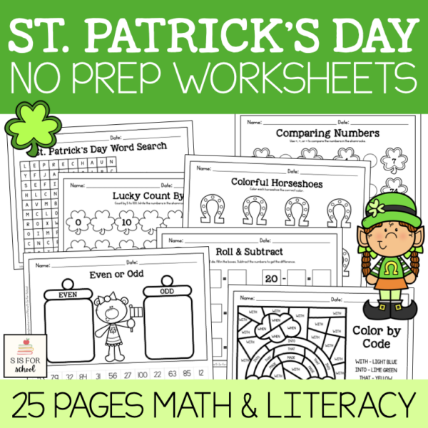 St. Patrick's Day No Prep Packet {1st Grade Math & Literacy} | Made By ...