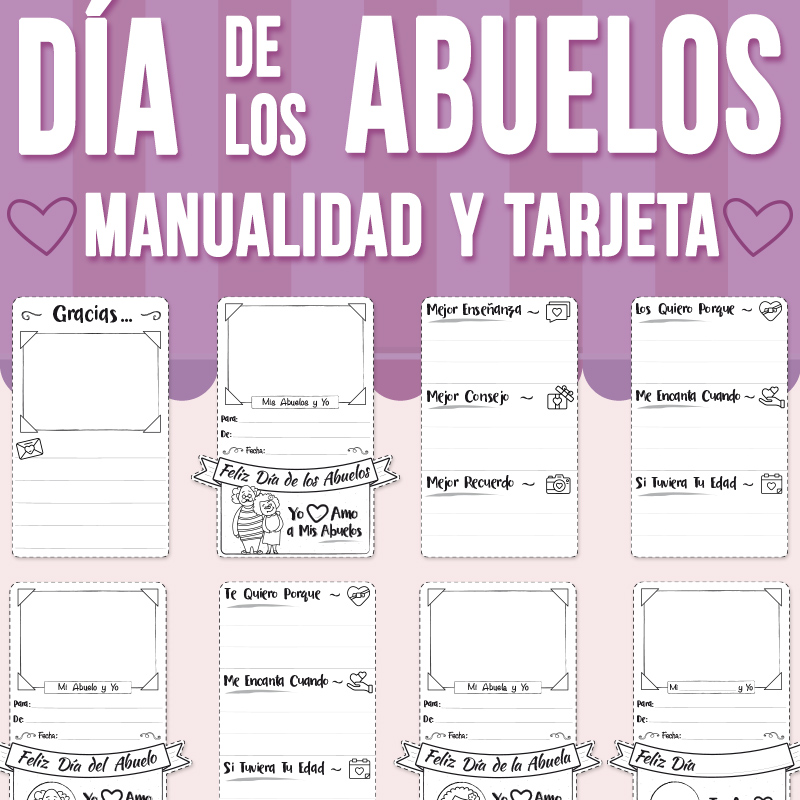 Día de los Abuelos Manualidad y Tarjeta, Actividad de Escritura
