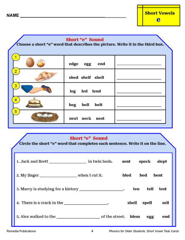 Science of Reading - Phonics For Older Students Short Vowel Task Cards ...