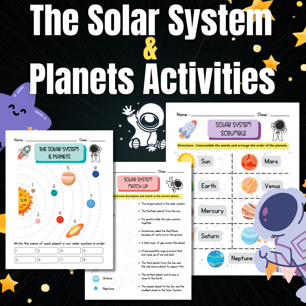 The Solar System and Planets Activities for kids