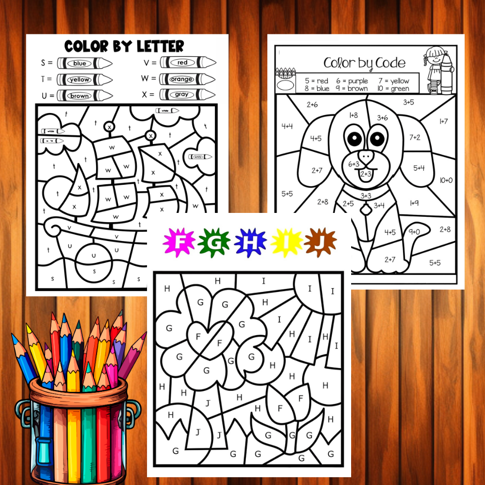 Color By Code Decodable Phonics Worksheets