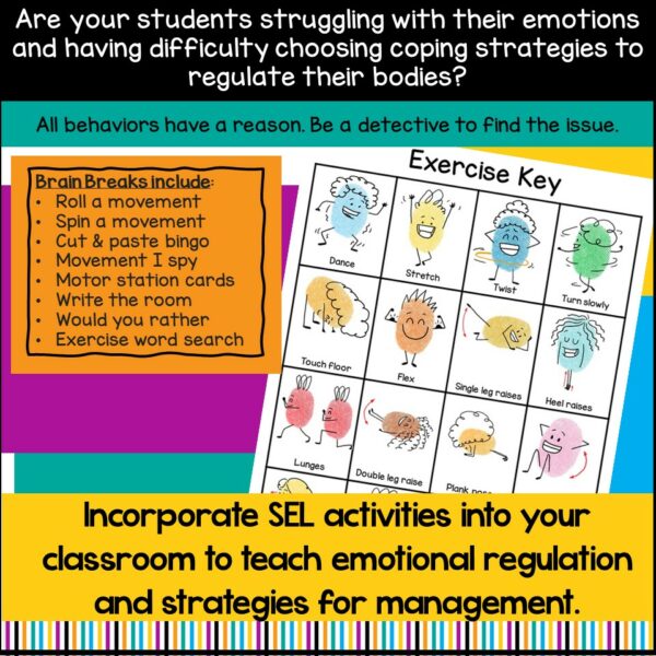 Exercise Brain Breaks Self Regulation Movement Activities Fingerprint ...