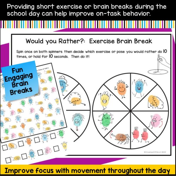 Exercise Brain Breaks Self Regulation Movement Activities Fingerprint ...