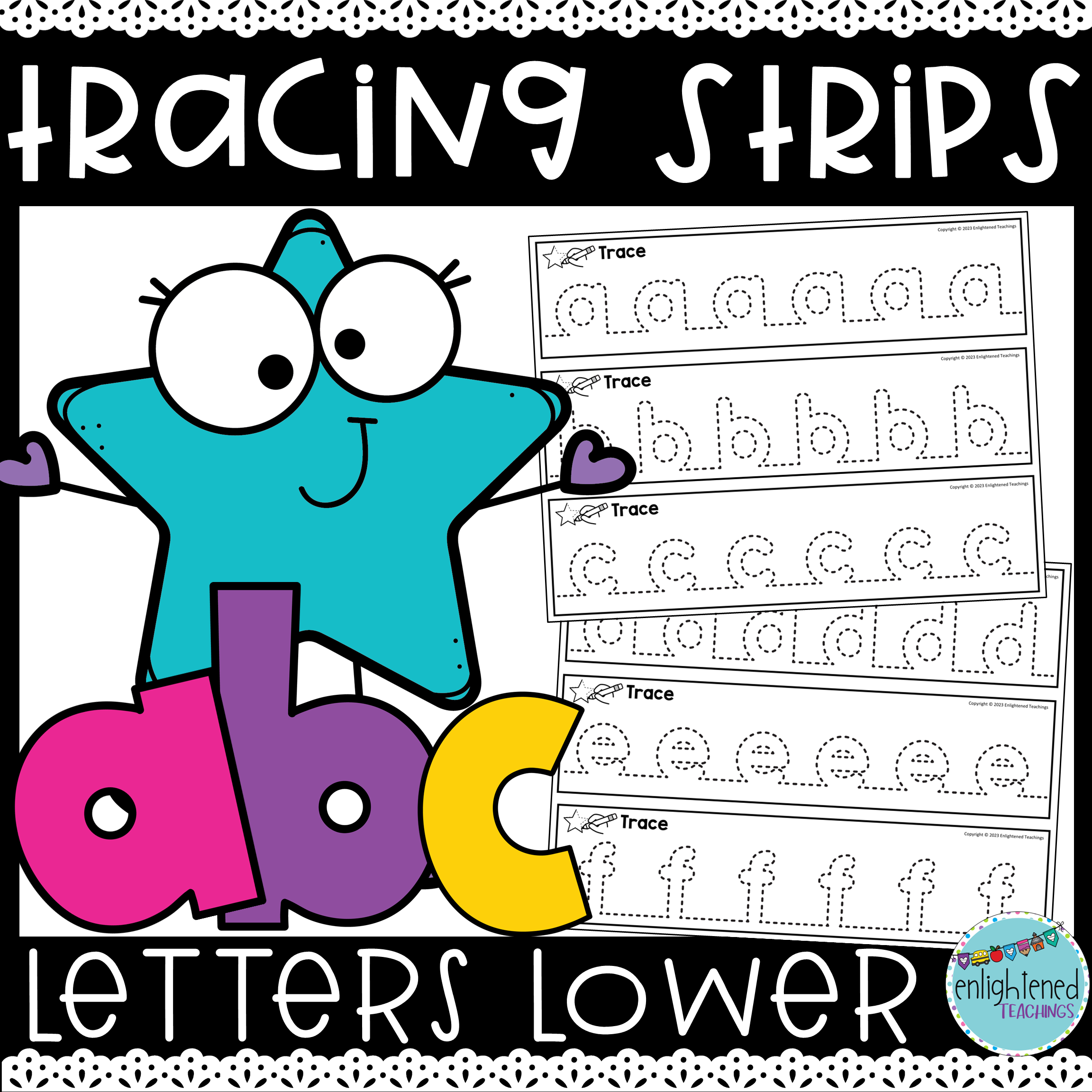 Lowercase Letter Tracing Strips Letters Pre-writing Activities Alphabet Tracing