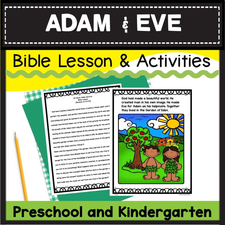 Adam and Eve in the garden Bible lesson and activities for Kids - Made ...