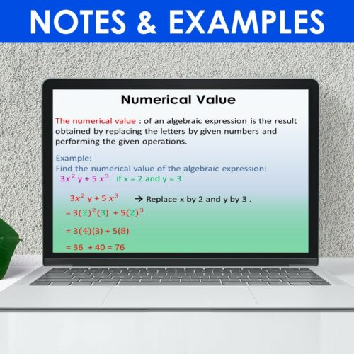 Algebraic expressions PowerPoint Presentation Lesson Middle School ...