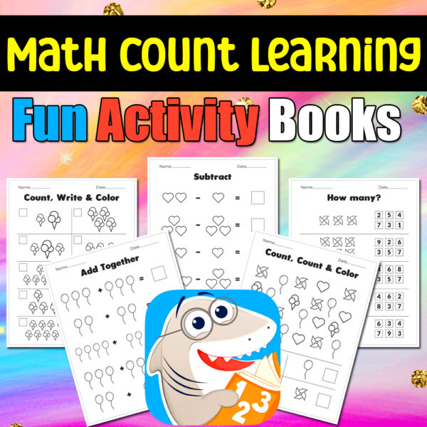 Math Count Learning Fun Activity Books, Count and color math worksheets ...
