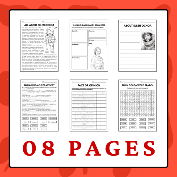 Ellen Ochoa - Reading Comprehension Pack | Hispanic Heritage Month ...