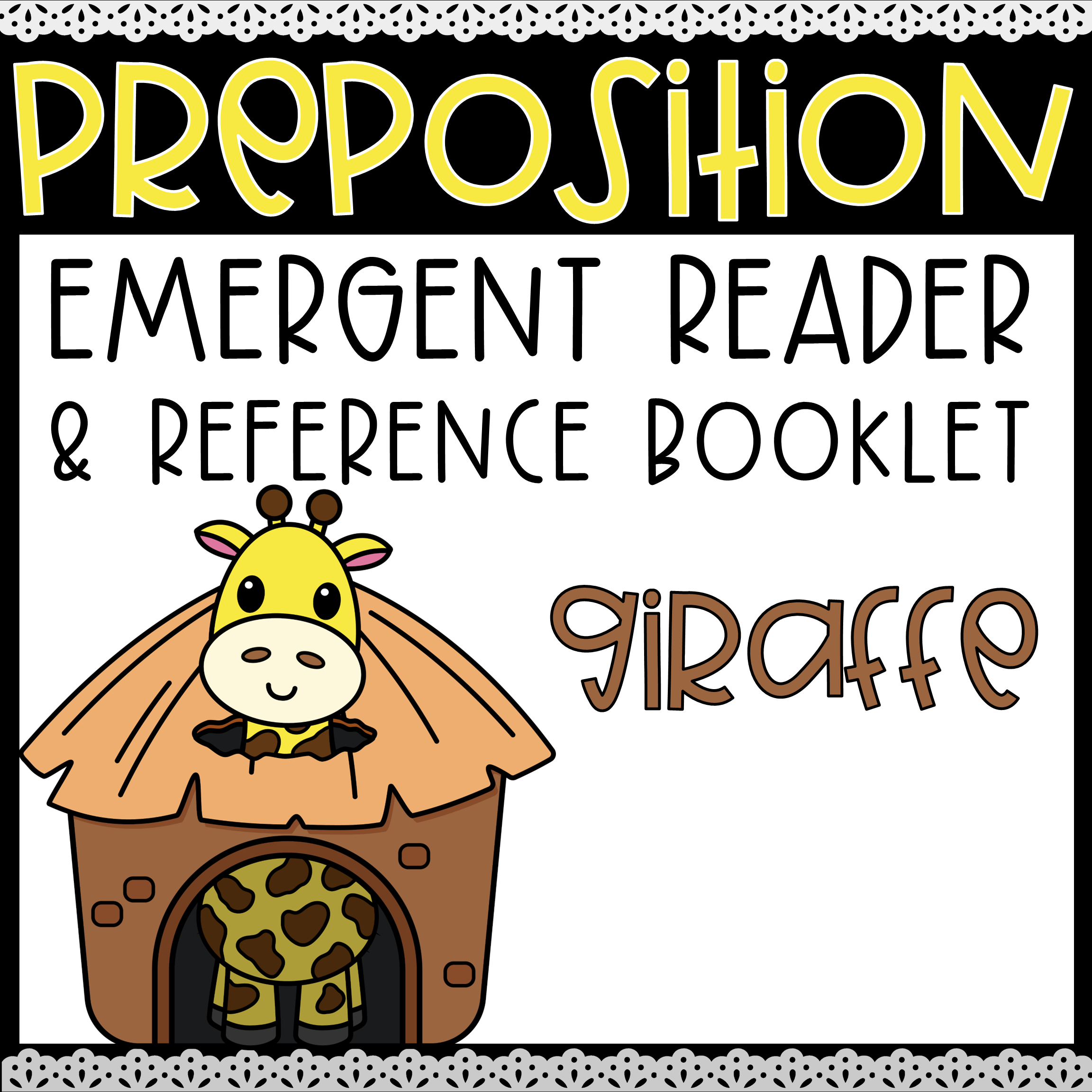 Zoo Giraffe Prepositions Emergent Reader Reference Guide Zoo