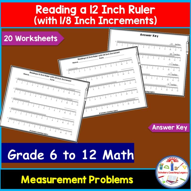Increments Example Math Reading on 12 Inch Ruler with 1/8 Inches Increments Worksheet Math ...